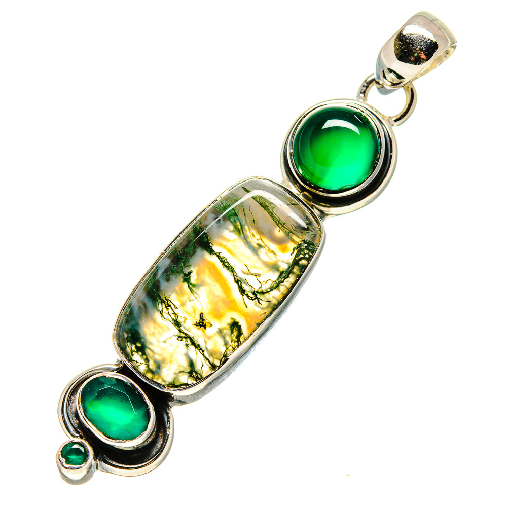 Green Moss Agate Pendants handcrafted by Anasilvercos - PD755270