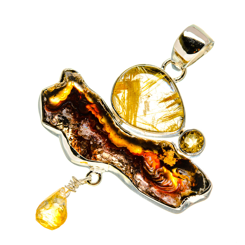 Red Geode Slice Pendants handcrafted by Anasilvercos - PD755306
