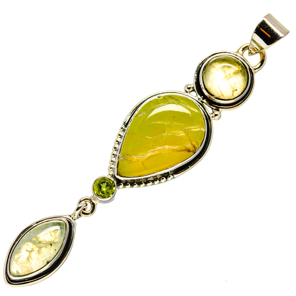 African Green Opal Pendants handcrafted by Anasilvercos - PD755334