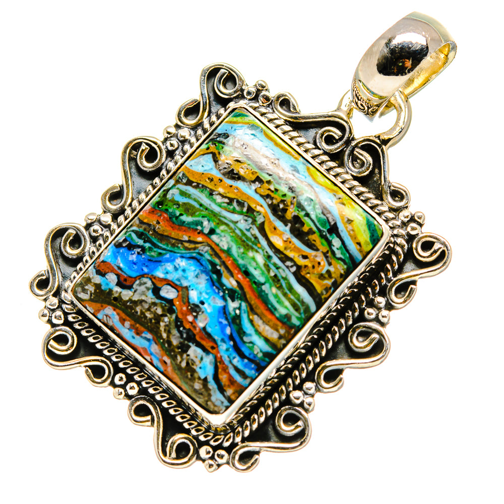 Rainbow Calsilica Pendants handcrafted by Anasilvercos - PD755345
