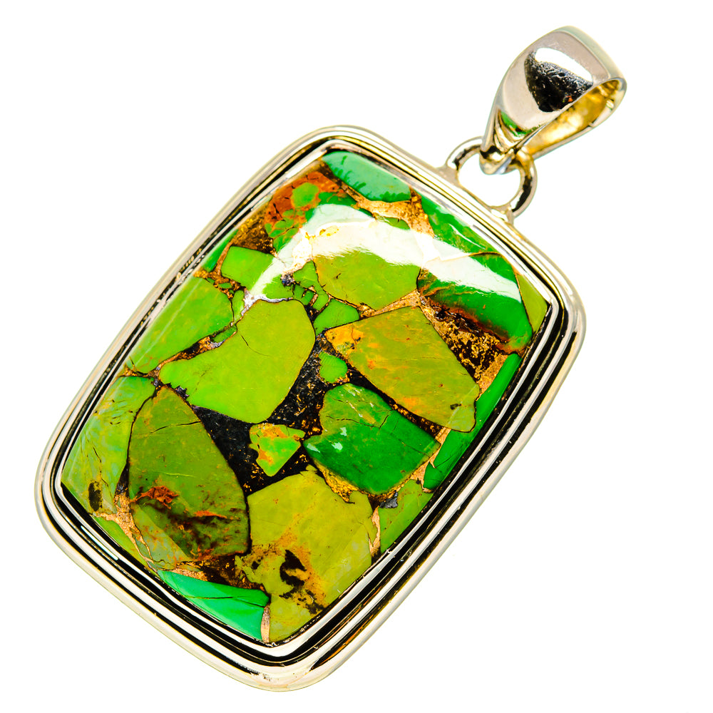 Green Copper Composite Turquoise Pendants handcrafted by Anasilvercos - PD755349