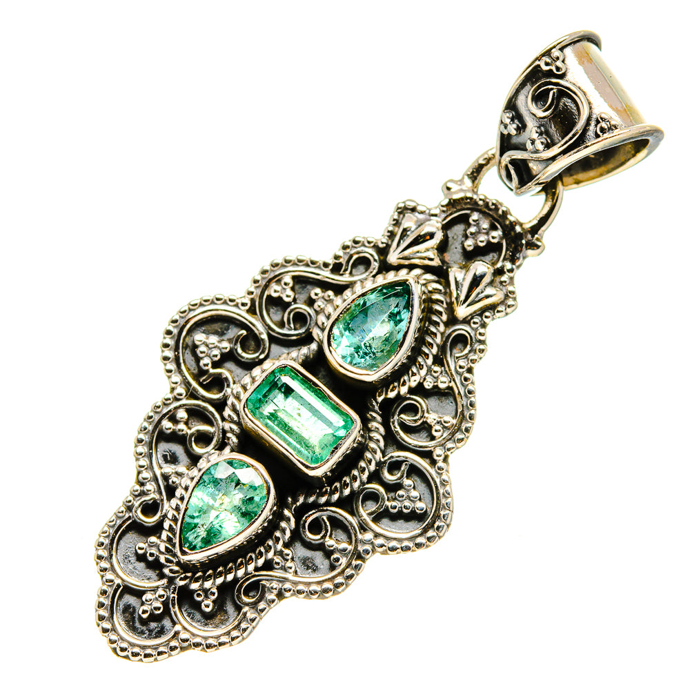 Zambian Emerald Pendants handcrafted by Anasilvercos - PD755360