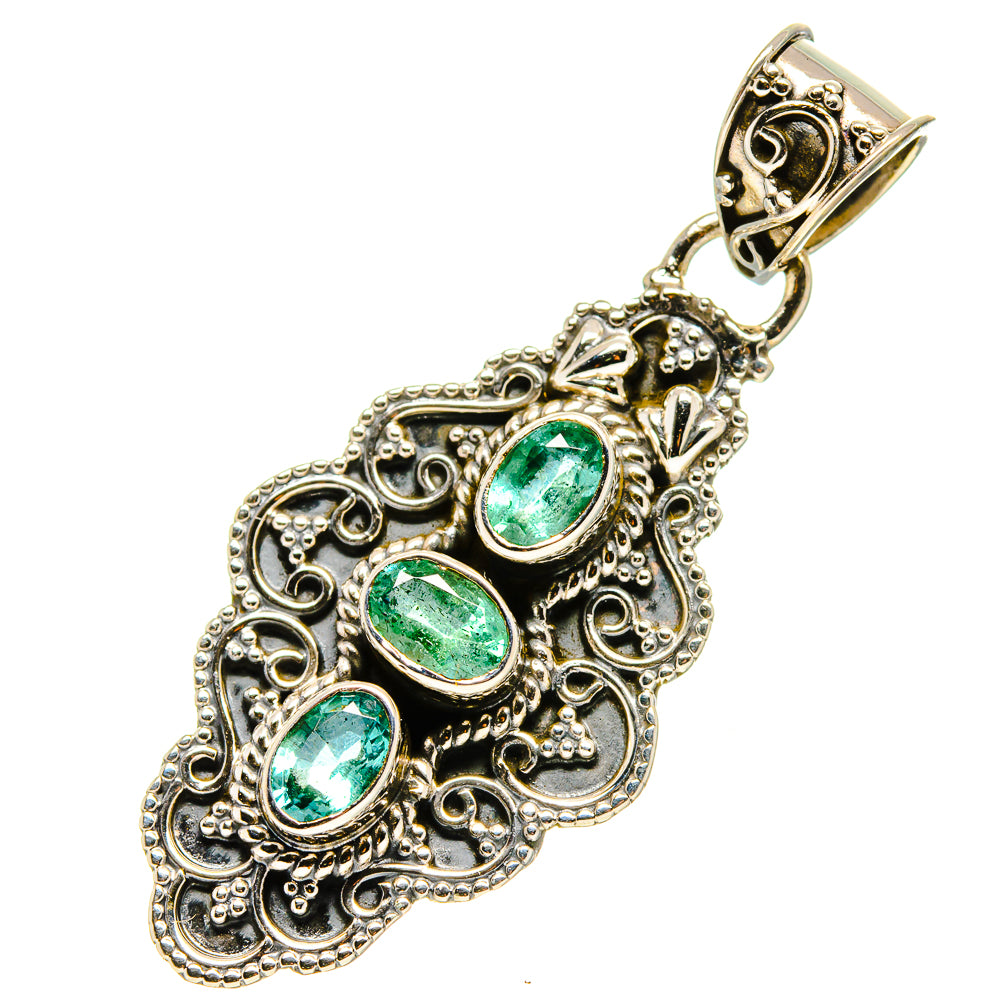 Zambian Emerald Pendants handcrafted by Anasilvercos - PD755362