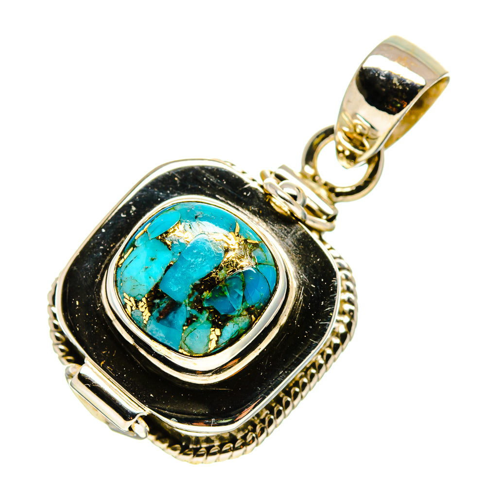 Blue Copper Composite Turquoise Pendants handcrafted by Anasilvercos - PD755380