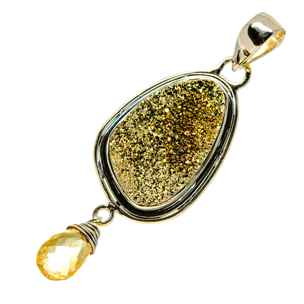 Spectro Pyrite Druzy Pendants handcrafted by Anasilvercos - PD755401