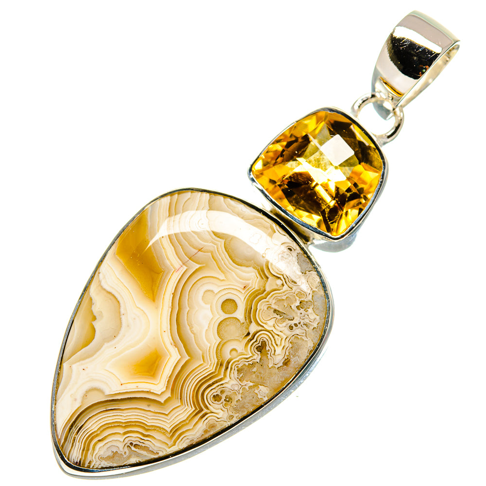 Laguna Lace Agate Pendants handcrafted by Anasilvercos - PD755423