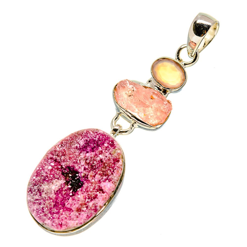 Cobalto Calcite Druzy Pendants handcrafted by Anasilvercos - PD755429