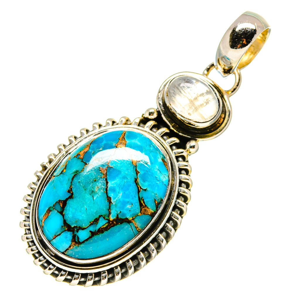 Blue Copper Composite Turquoise Pendants handcrafted by Anasilvercos - PD755440