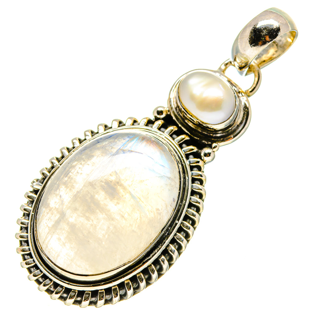Rainbow Moonstone Pendants handcrafted by Anasilvercos - PD755448