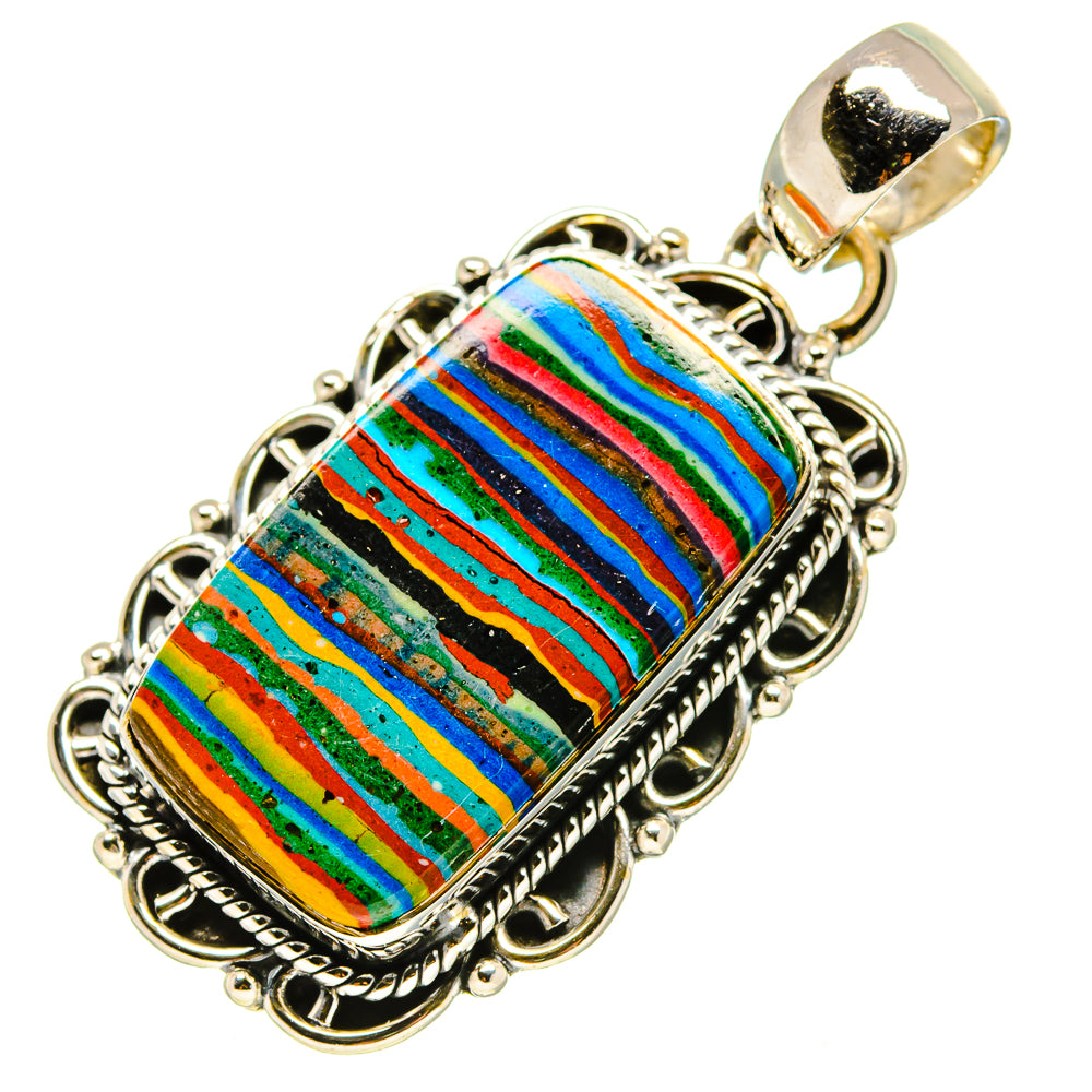 Rainbow Calsilica Pendants handcrafted by Anasilvercos - PD755455