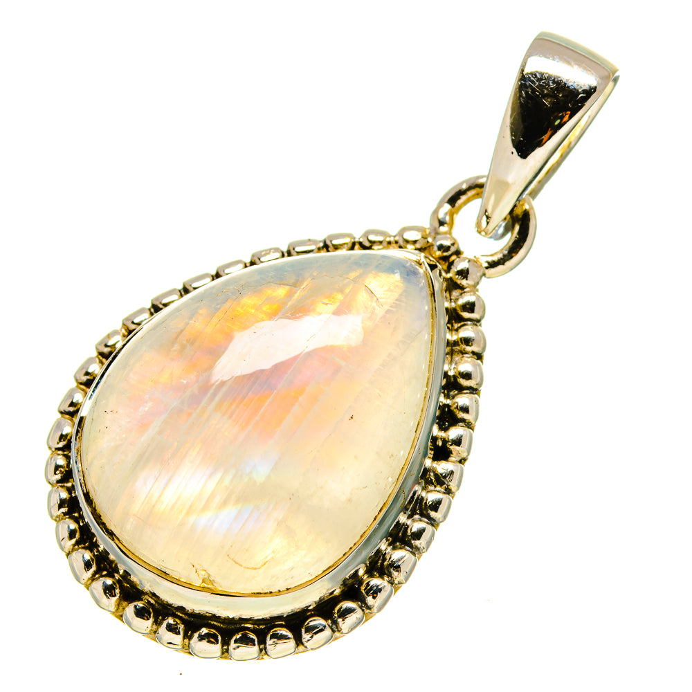 Rainbow Moonstone Pendants handcrafted by Anasilvercos - PD755501