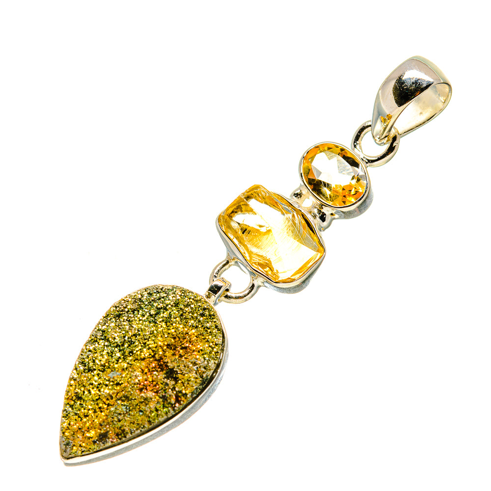 Spectro Pyrite Druzy Pendants handcrafted by Anasilvercos - PD755514