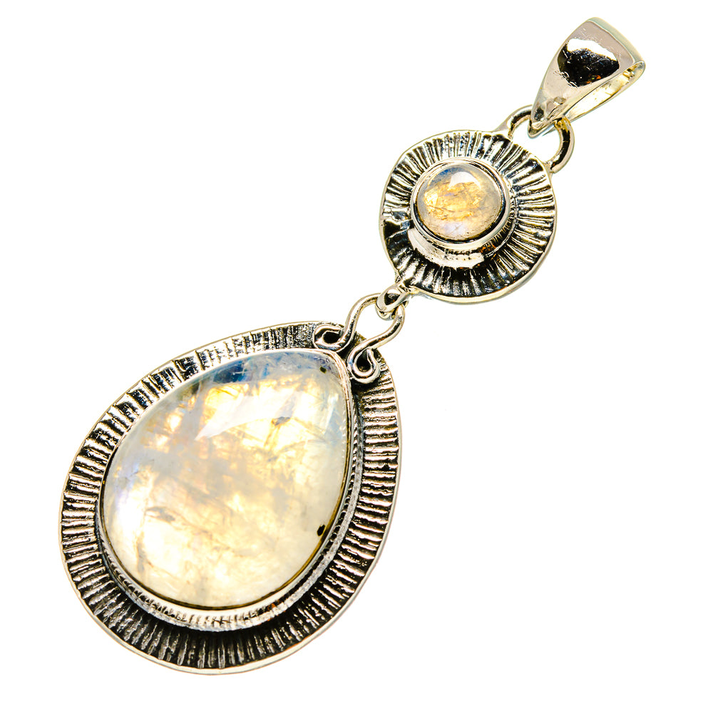 Rainbow Moonstone Pendants handcrafted by Anasilvercos - PD755516