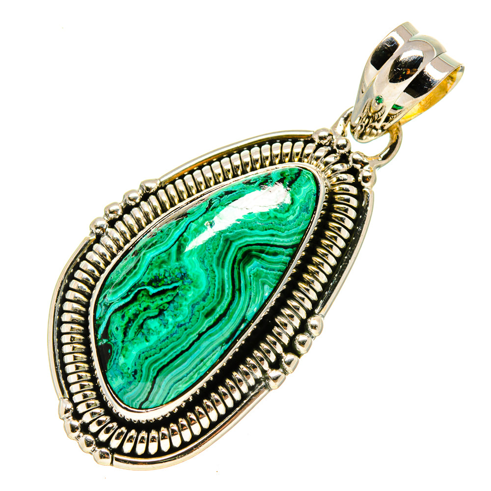 Malachite In Chrysocolla Pendants handcrafted by Anasilvercos - PD755552