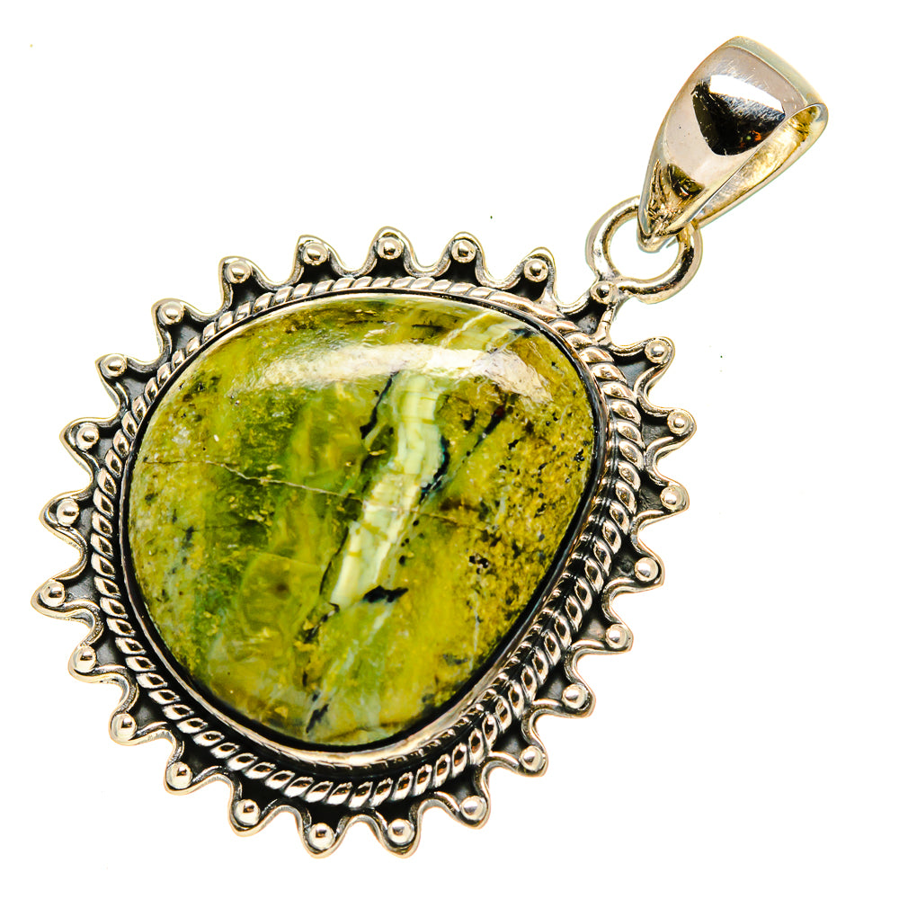 African Green Opal Pendants handcrafted by Anasilvercos - PD755554
