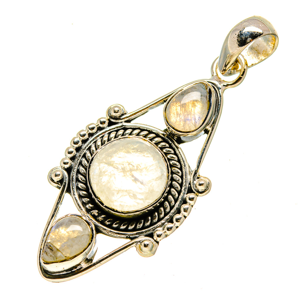 Rainbow Moonstone Pendants handcrafted by Anasilvercos - PD755567