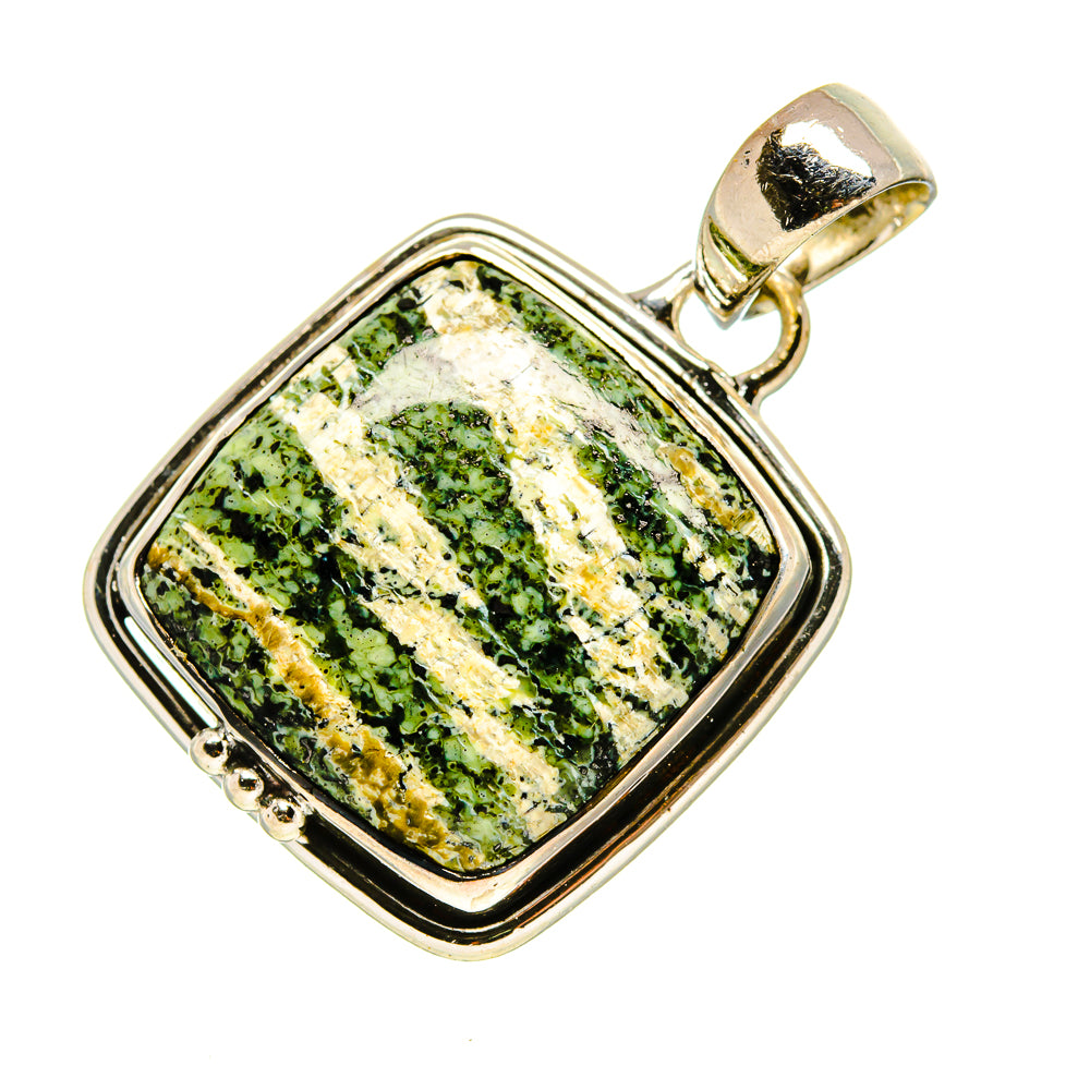 Green Vein Jasper Pendants handcrafted by Anasilvercos - PD755573