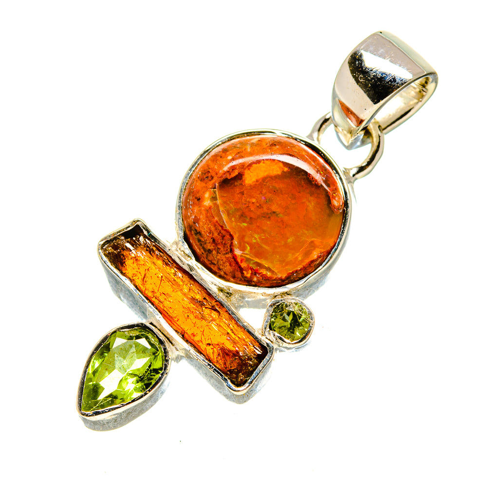 Mexican Fire Opal Pendants handcrafted by Anasilvercos - PD755578
