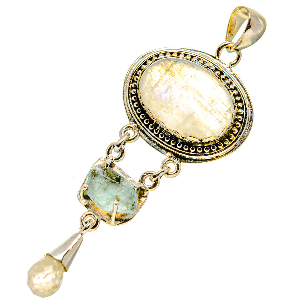 Rainbow Moonstone Pendants handcrafted by Anasilvercos - PD755599