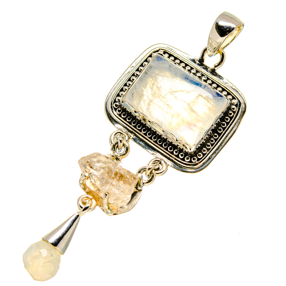 Rainbow Moonstone Pendants handcrafted by Anasilvercos - PD755605