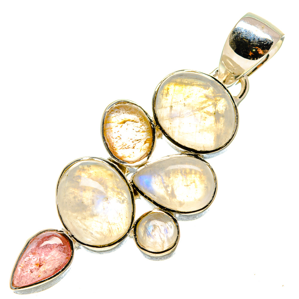 Rainbow Moonstone Pendants handcrafted by Anasilvercos - PD755607