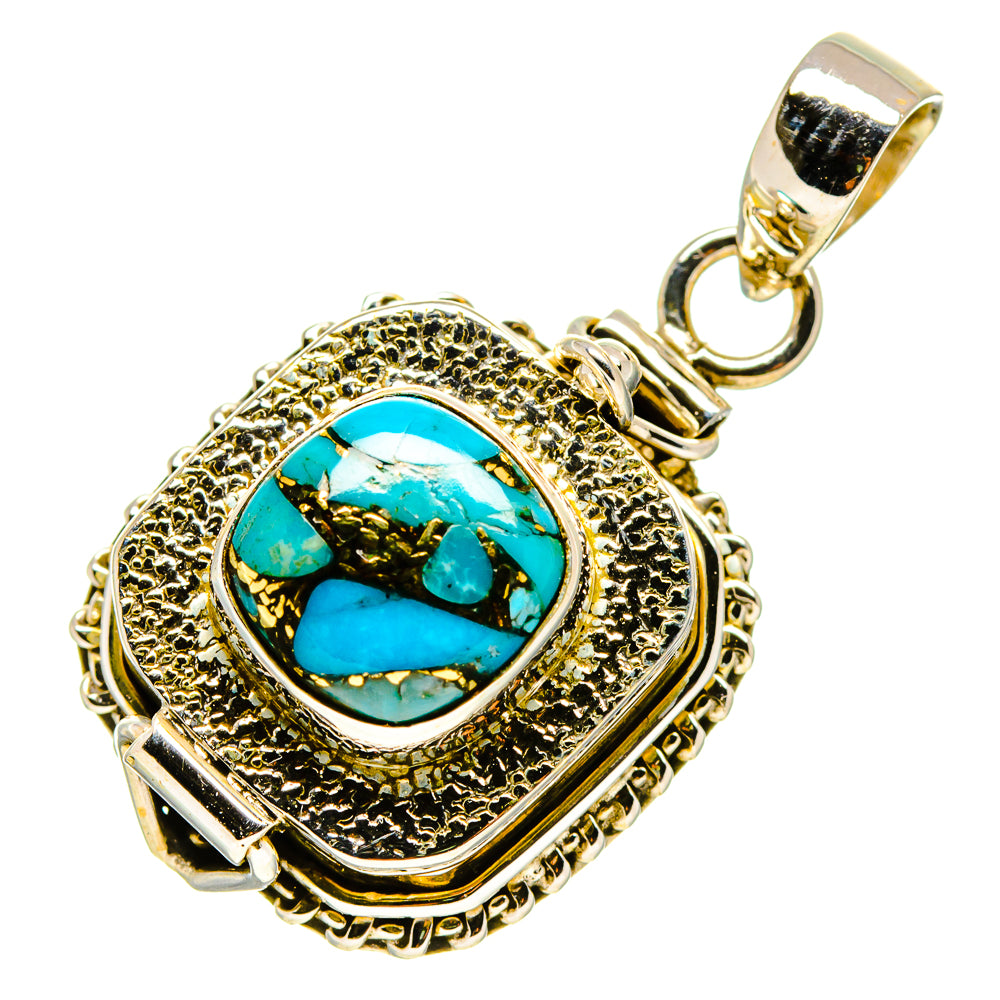 Blue Copper Composite Turquoise Pendants handcrafted by Anasilvercos - PD755643