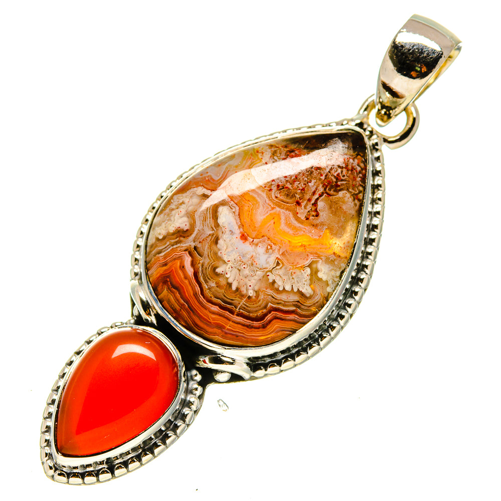 Crazy Lace Agate Pendants handcrafted by Anasilvercos - PD755686