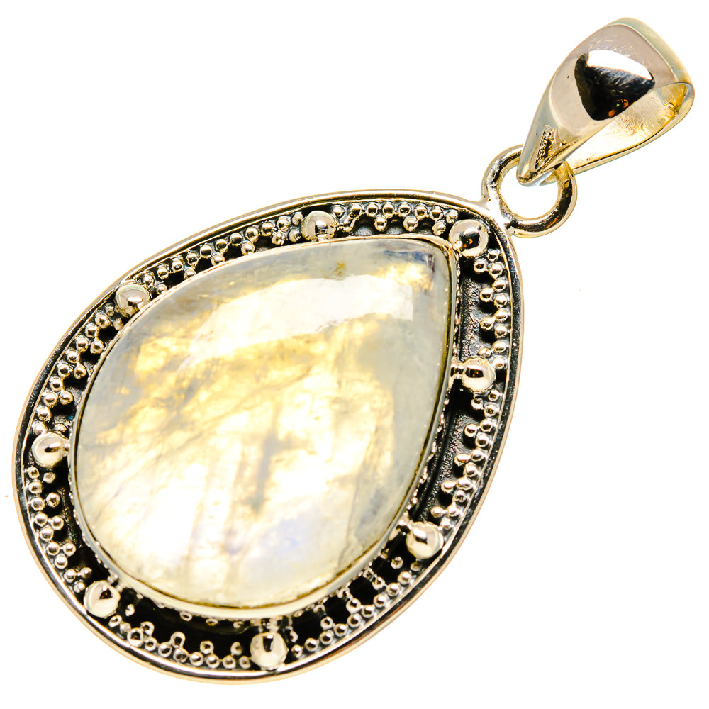 Rainbow Moonstone Pendants handcrafted by Anasilvercos - PD755695