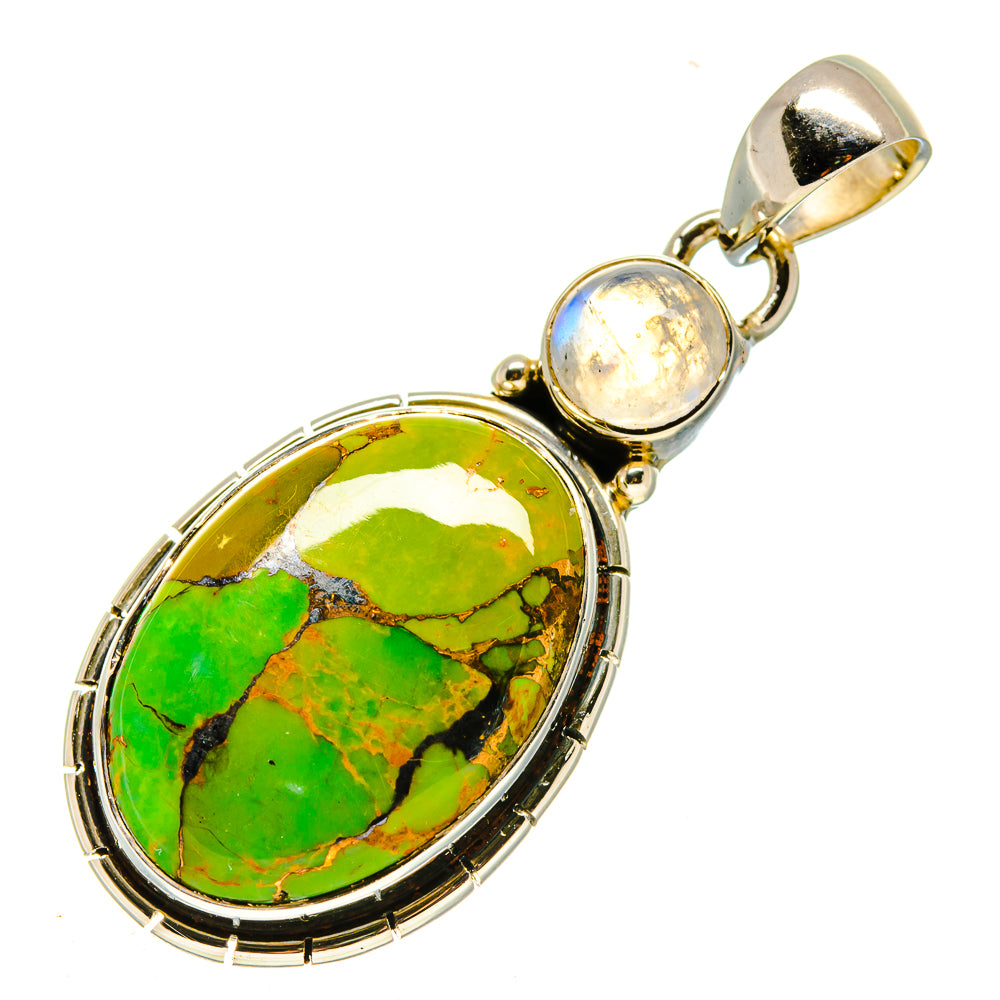 Green Copper Composite Turquoise Pendants handcrafted by Anasilvercos - PD755700