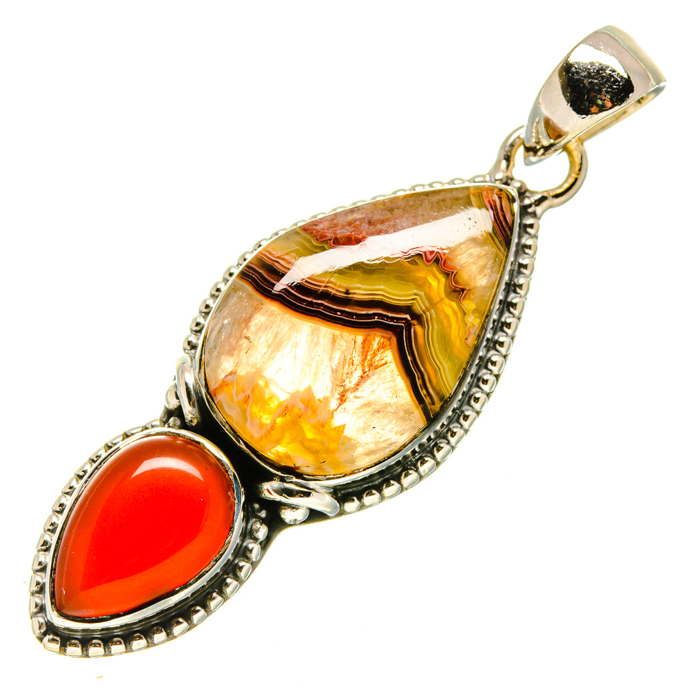 Crazy Lace Agate Pendants handcrafted by Anasilvercos - PD755702