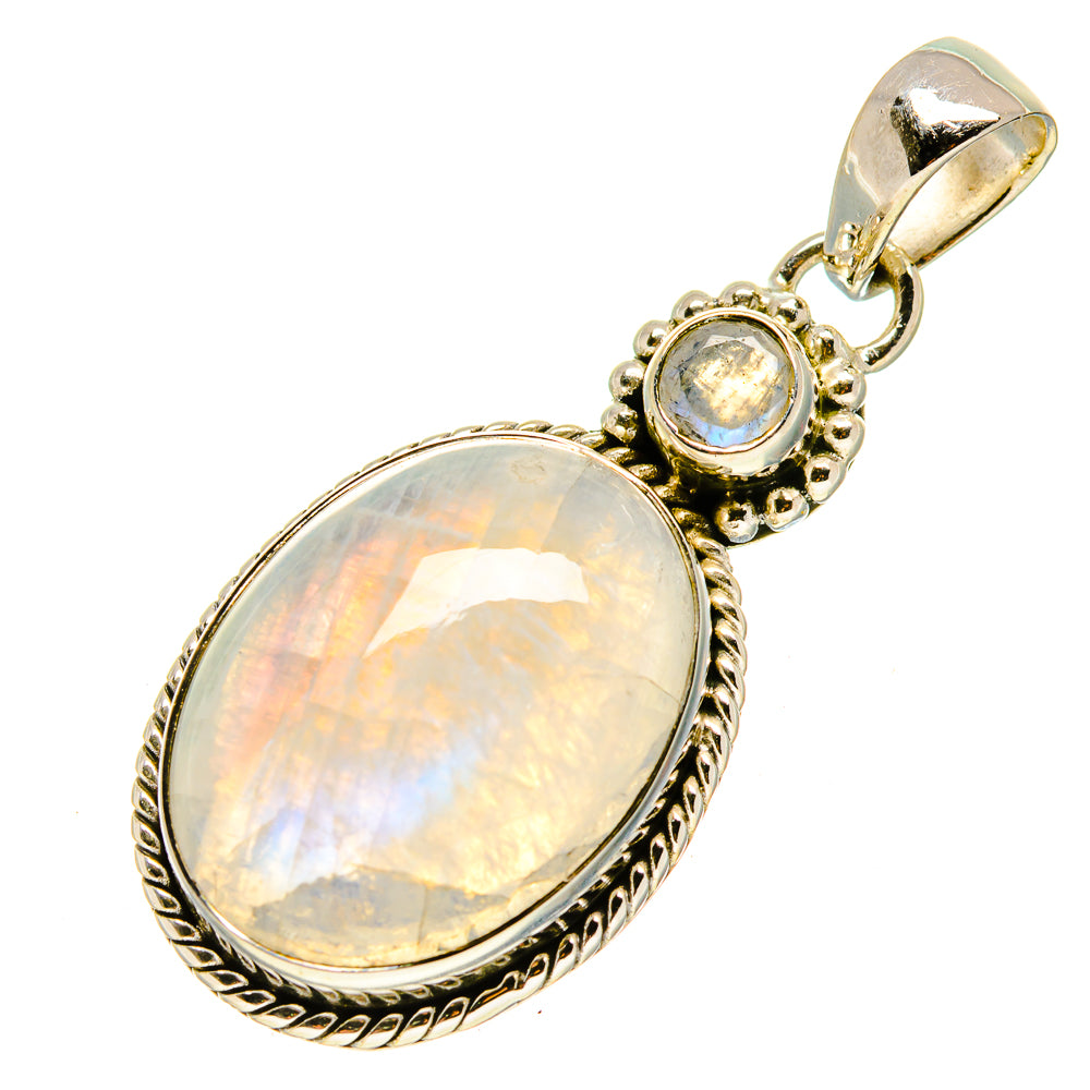 Rainbow Moonstone Pendants handcrafted by Anasilvercos - PD755728