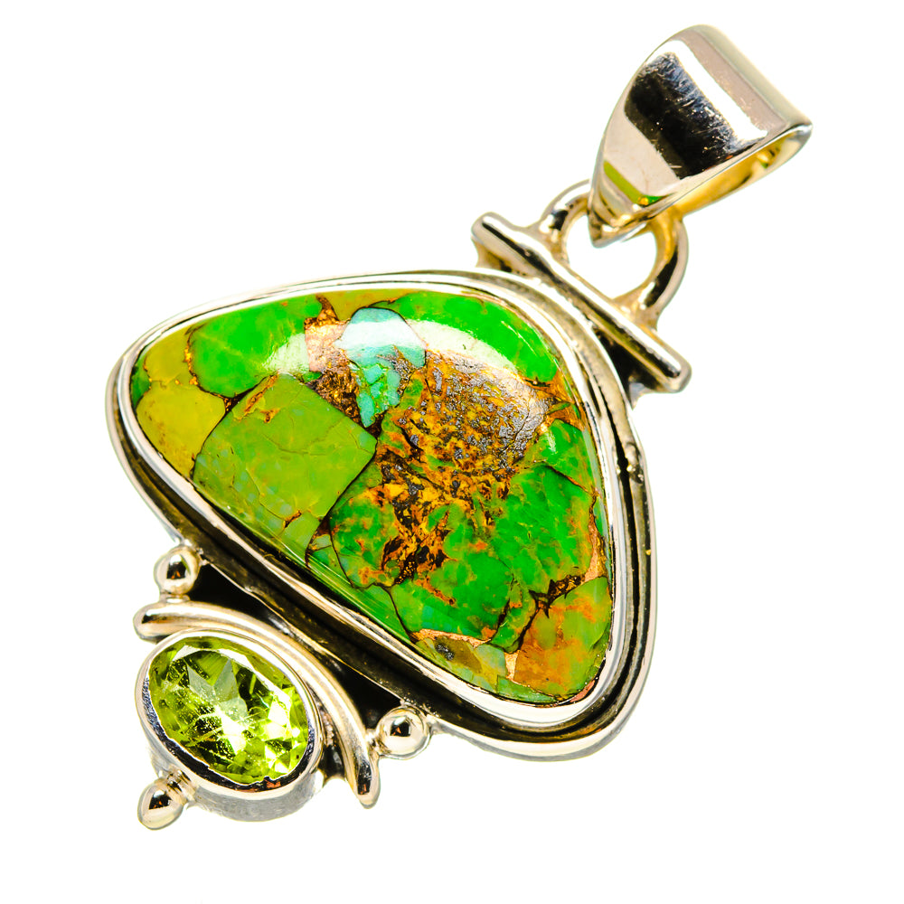 Green Copper Composite Turquoise Pendants handcrafted by Anasilvercos - PD755740