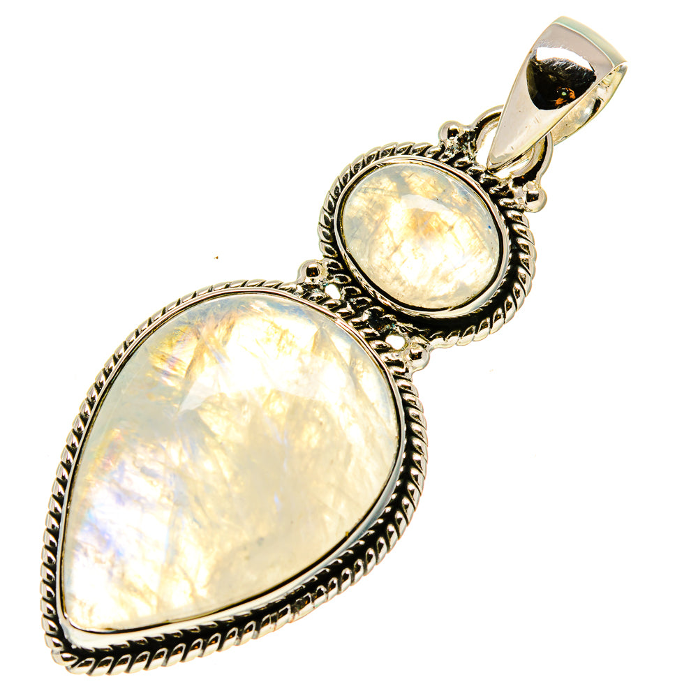 Rainbow Moonstone Pendants handcrafted by Anasilvercos - PD755819