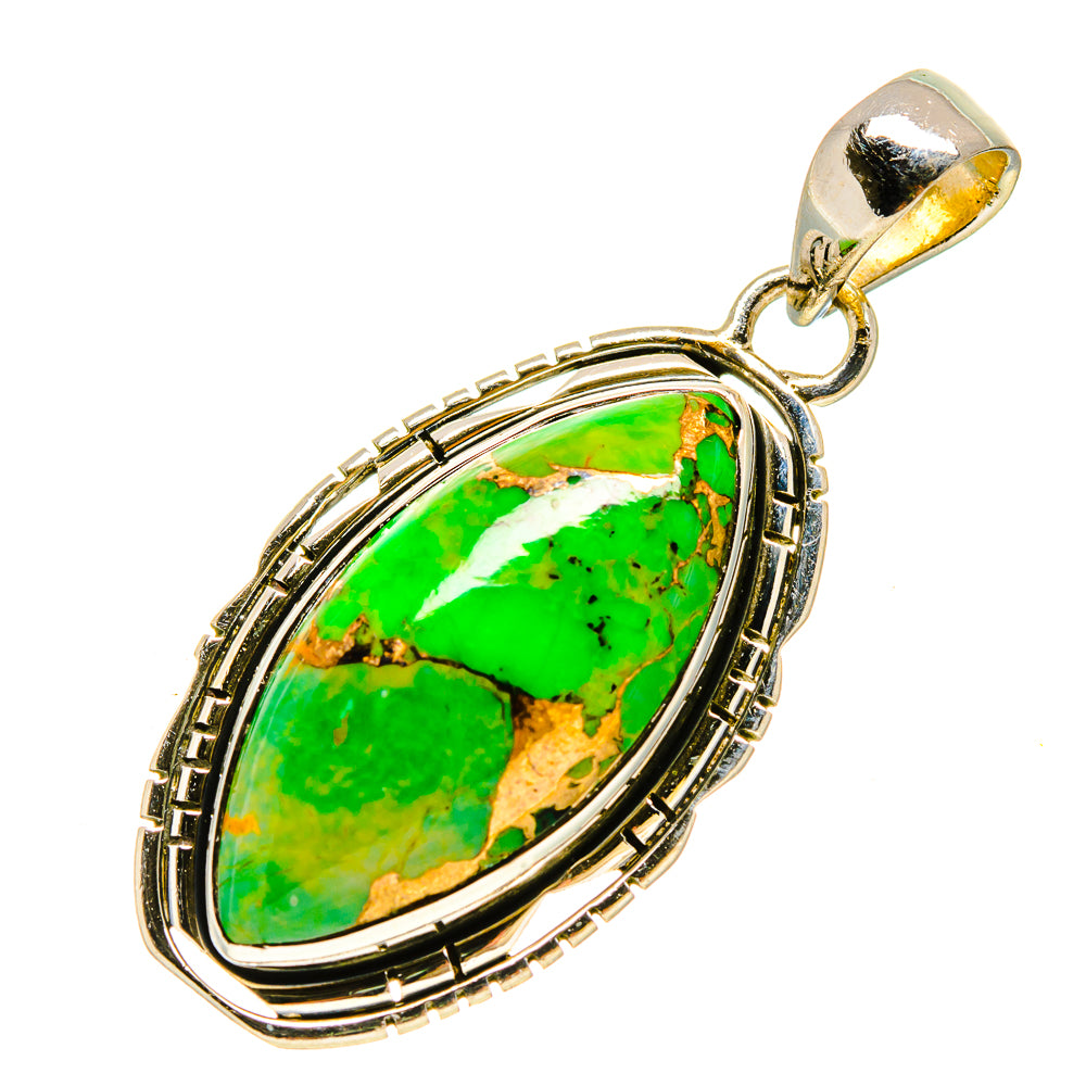 Green Copper Composite Turquoise Pendants handcrafted by Anasilvercos - PD755881