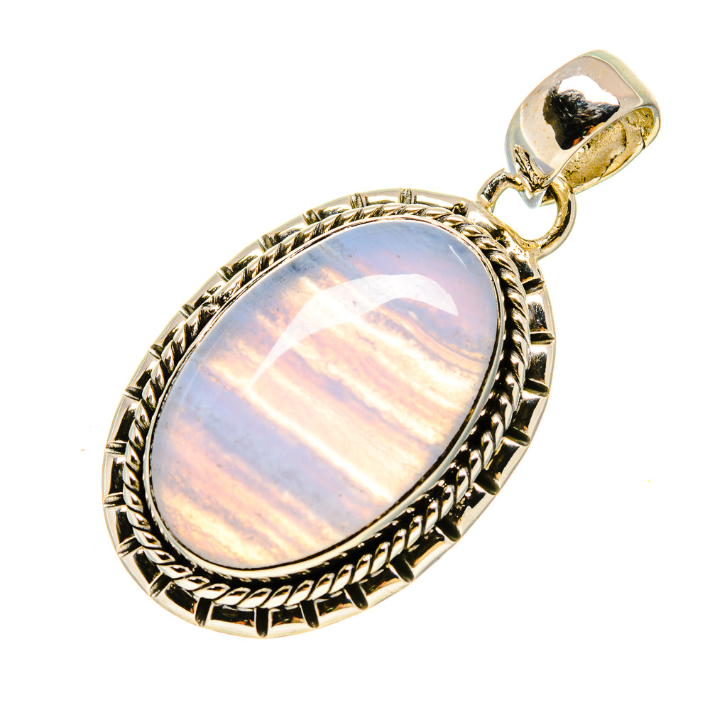 Blue Lace Agate Pendants handcrafted by Anasilvercos - PD755882