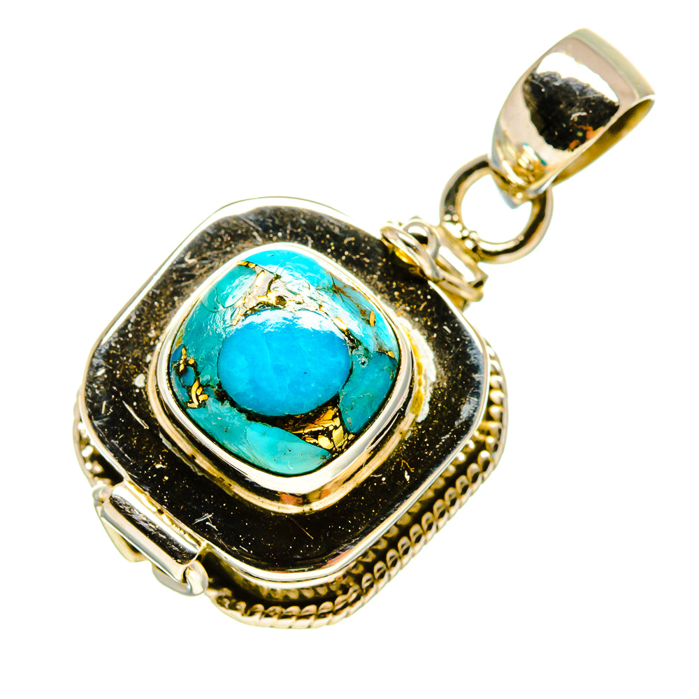 Blue Copper Composite Turquoise Pendants handcrafted by Anasilvercos - PD755889