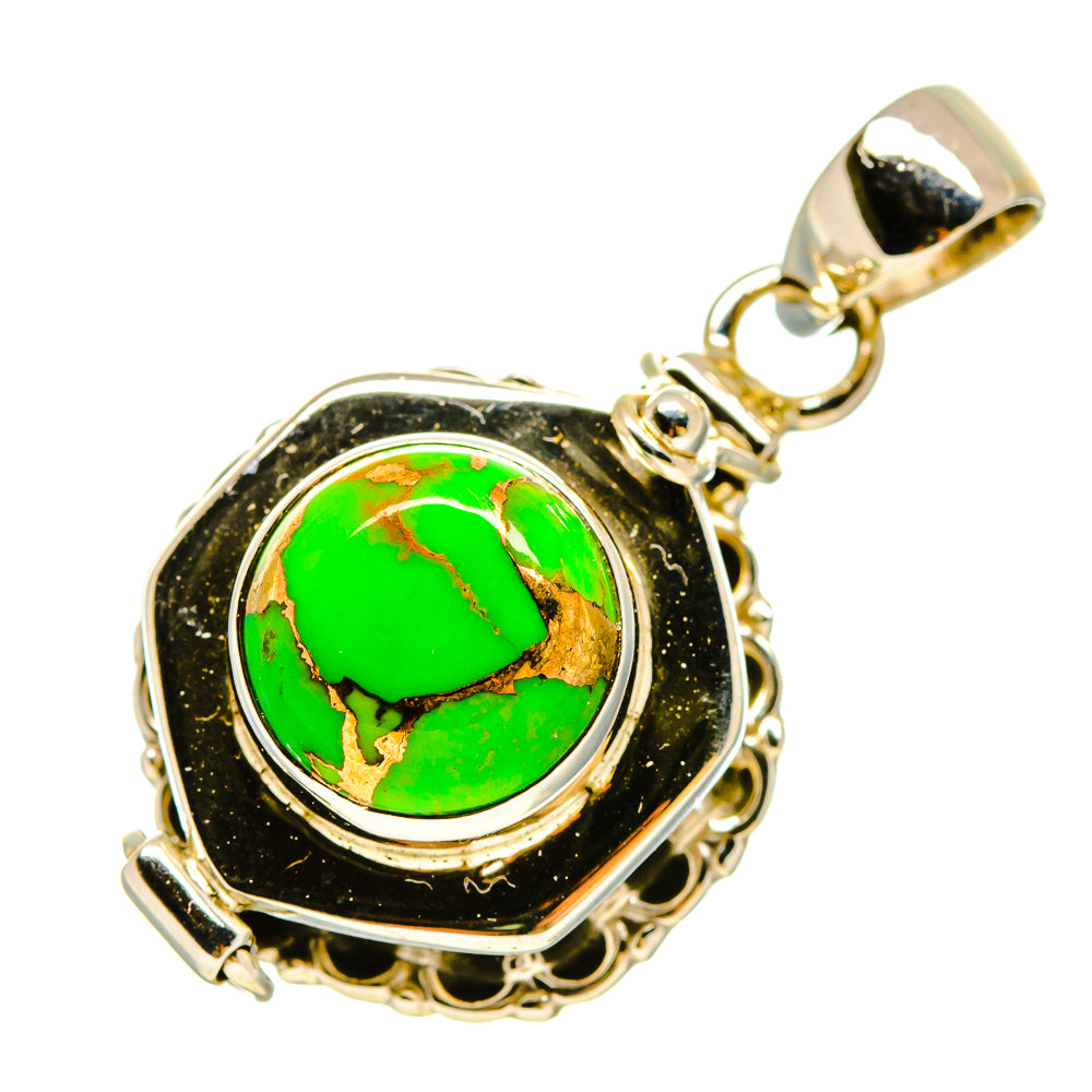 Green Copper Composite Turquoise Pendants handcrafted by Anasilvercos - PD755890