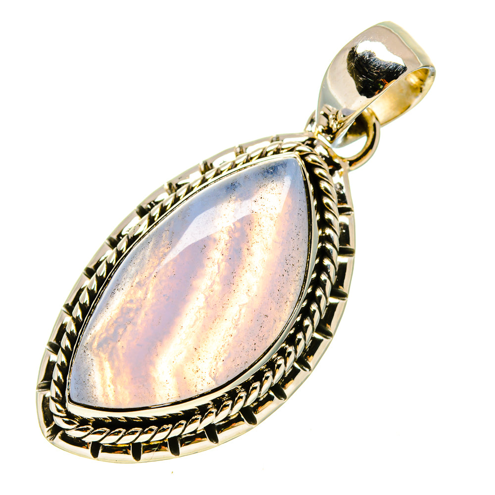 Blue Lace Agate Pendants handcrafted by Anasilvercos - PD755910