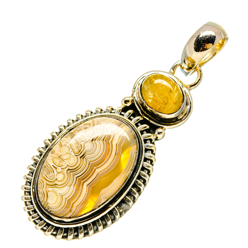 Laguna Lace Agate Pendants handcrafted by Anasilvercos - PD755923