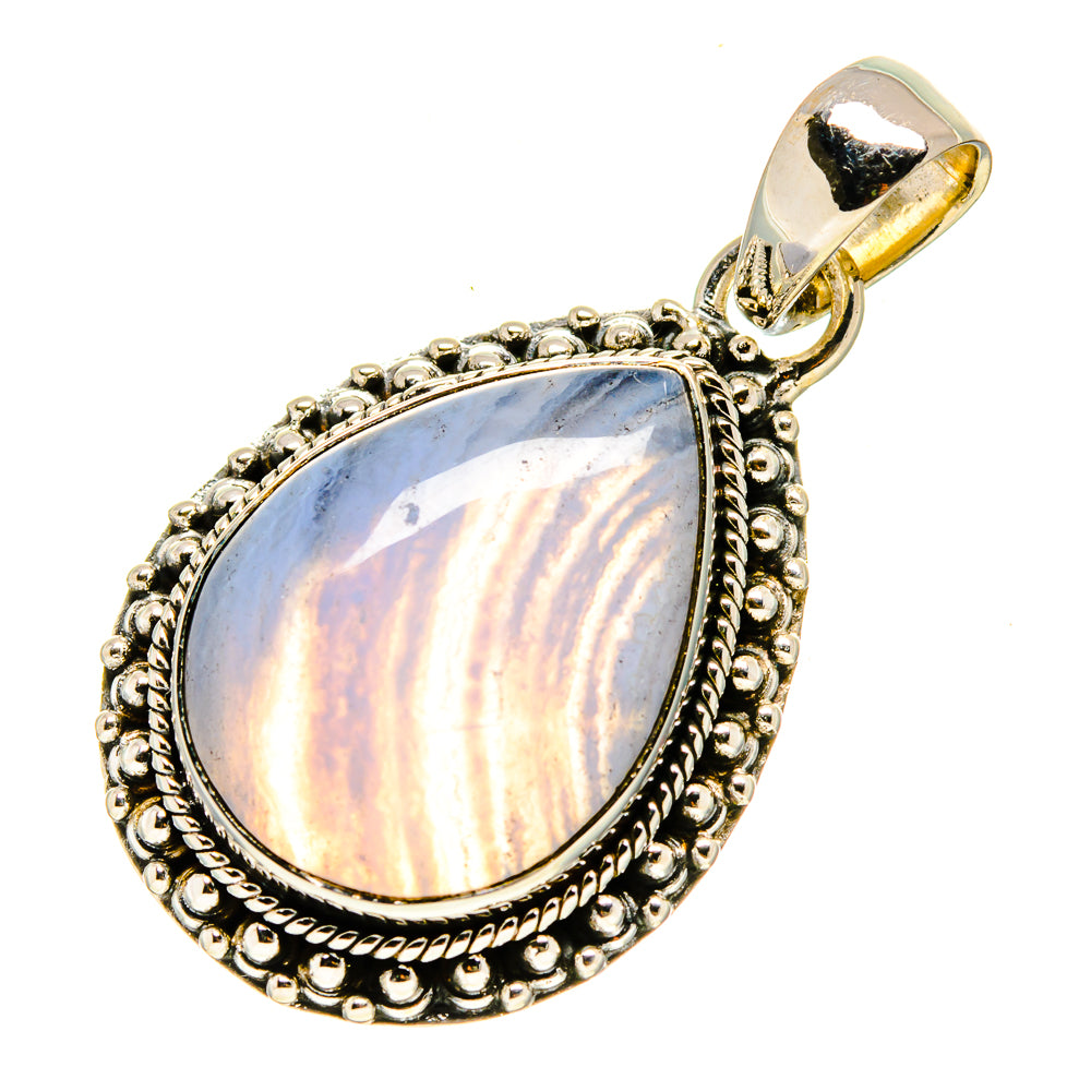 Blue Lace Agate Pendants handcrafted by Anasilvercos - PD755964