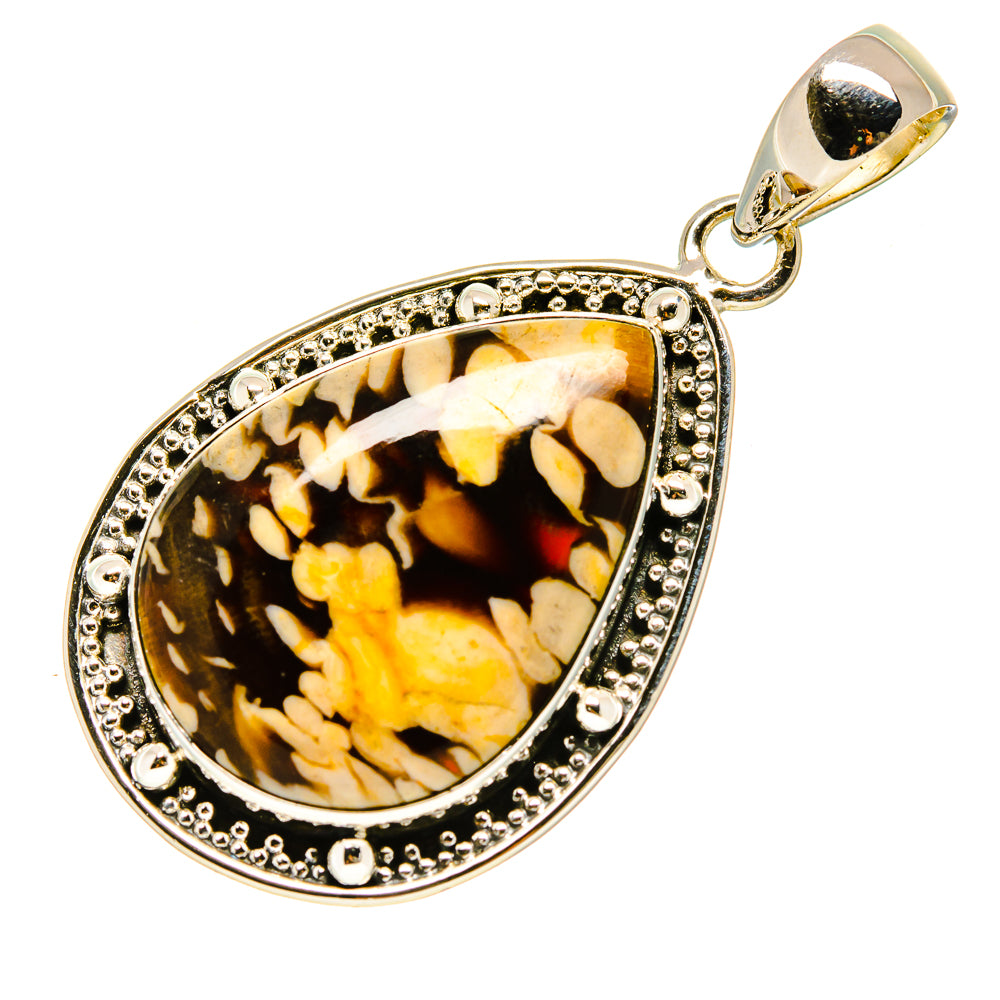 Peanut Wood Jasper Pendants handcrafted by Anasilvercos - PD756041