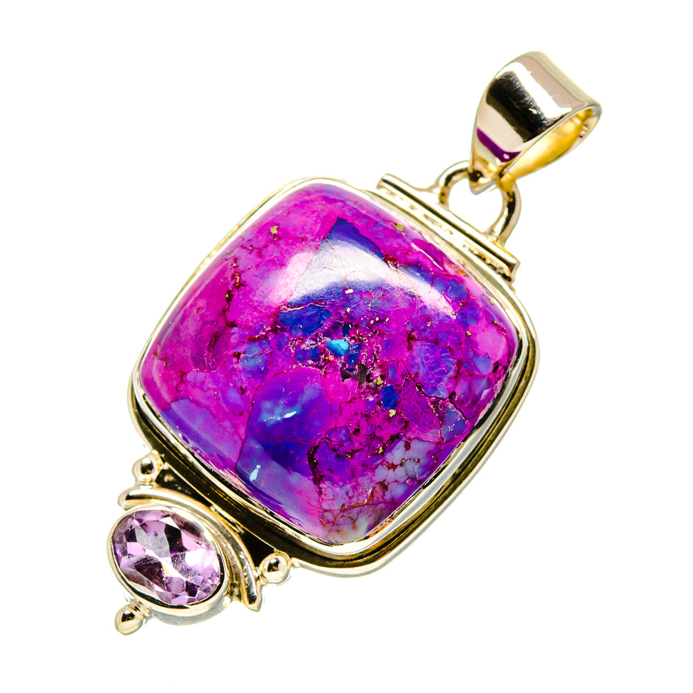 Purple Copper Composite Turquoise Pendants handcrafted by Anasilvercos - PD756086