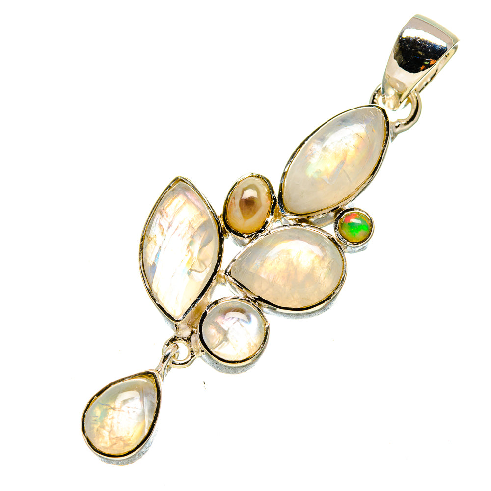 Rainbow Moonstone Pendants handcrafted by Anasilvercos - PD756121