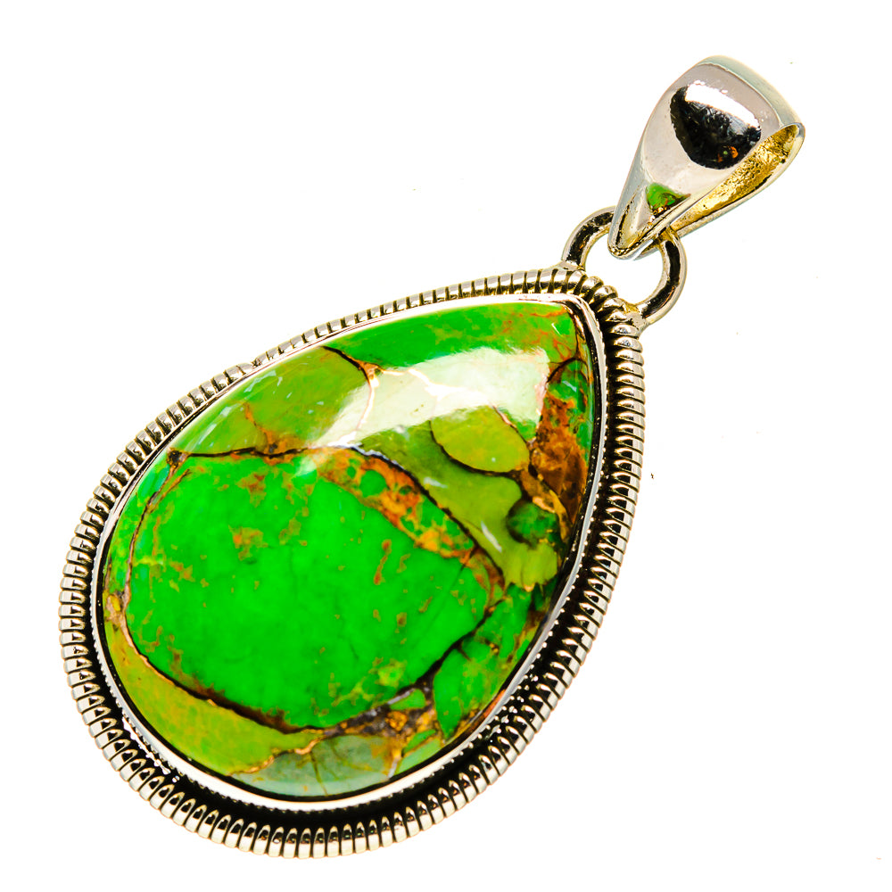 Green Copper Composite Turquoise Pendants handcrafted by Anasilvercos - PD756151