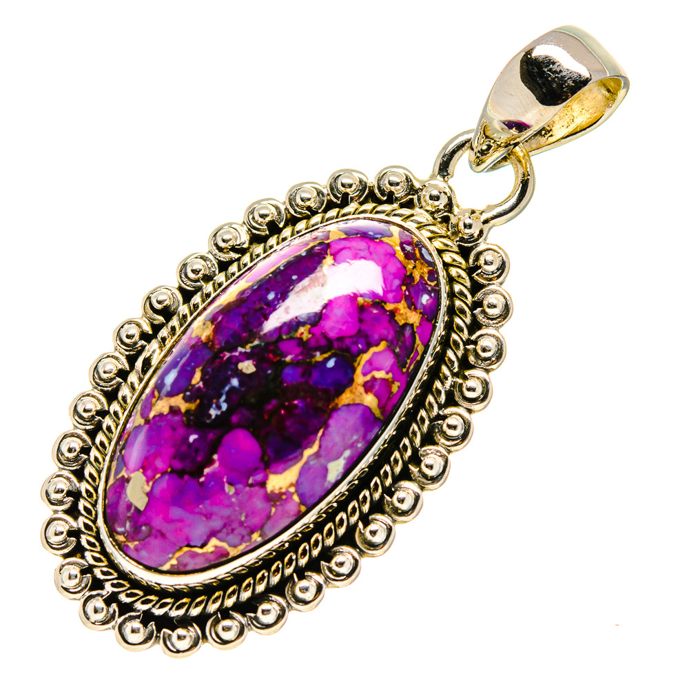 Purple Copper Composite Turquoise Pendants handcrafted by Anasilvercos - PD756164