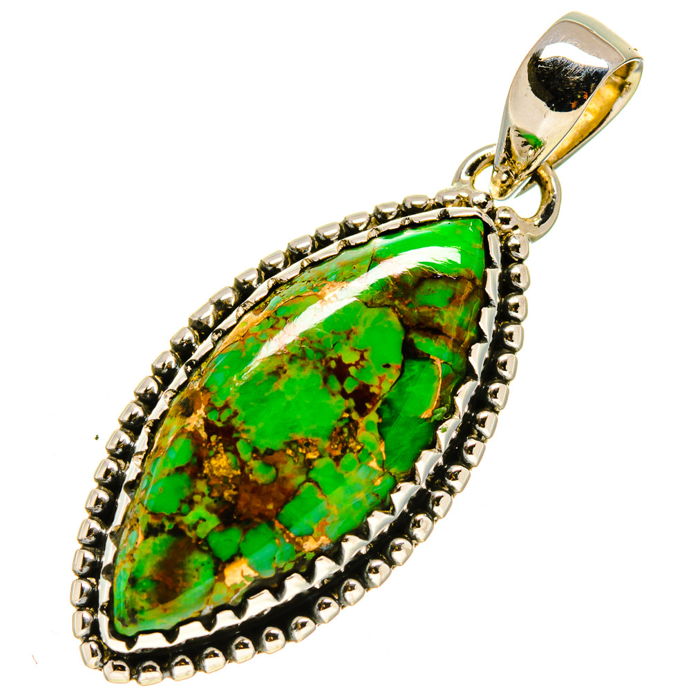 Green Copper Composite Turquoise Pendants handcrafted by Anasilvercos - PD756298