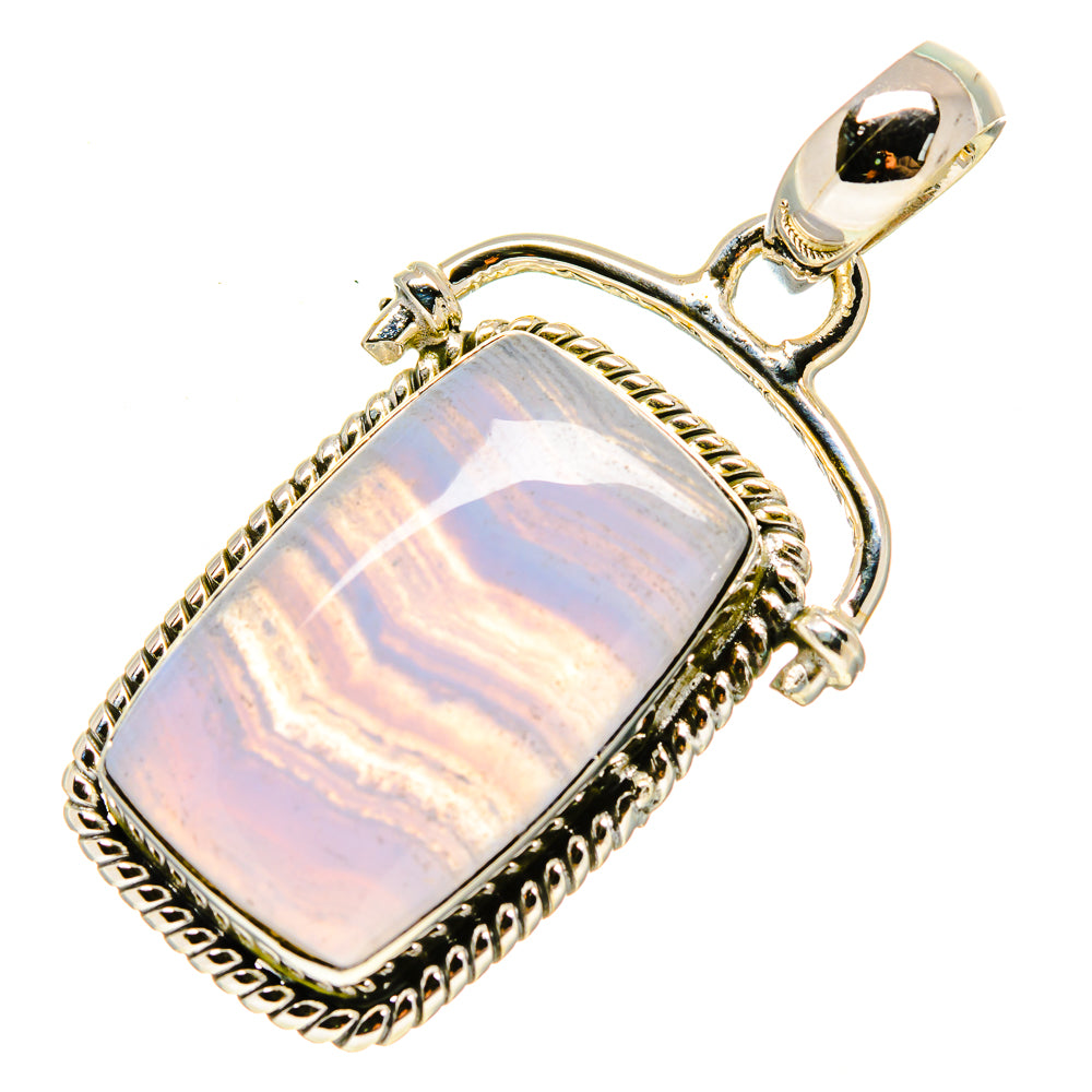 Blue Lace Agate Pendants handcrafted by Anasilvercos - PD756384