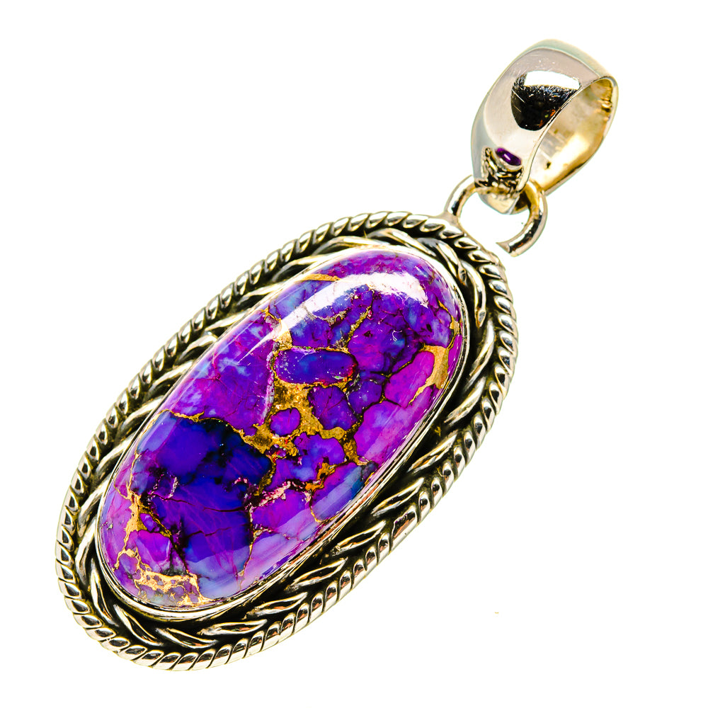 Purple Copper Composite Turquoise Pendants handcrafted by Anasilvercos - PD756397