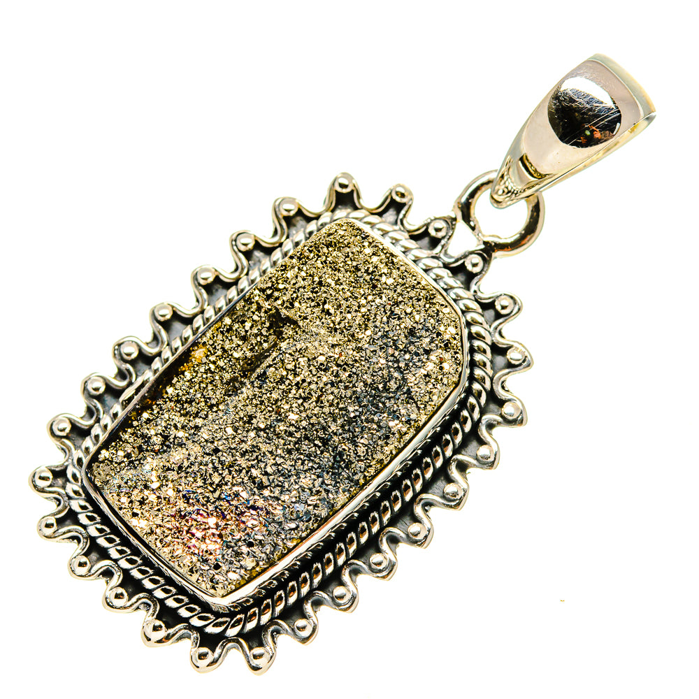 Spectro Pyrite Druzy Pendants handcrafted by Anasilvercos - PD756405