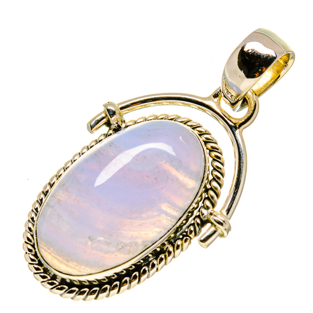 Blue Lace Agate Pendants handcrafted by Anasilvercos - PD756410